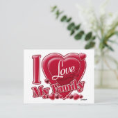 I Love My Family Red -ハート ポストカード (スタンド正面)