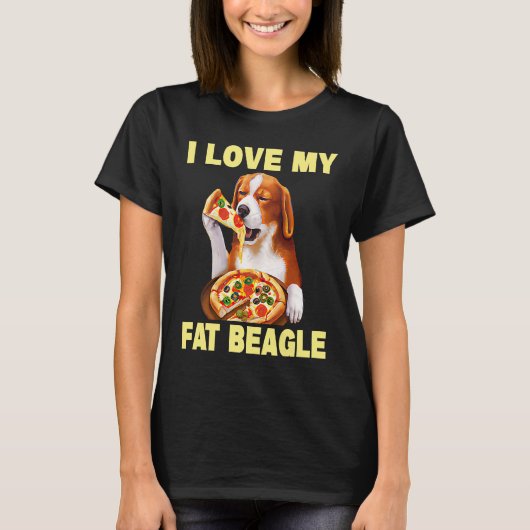 I Love My Fat Beagle  Beagle Dog  1 Tシャツ (正面)
