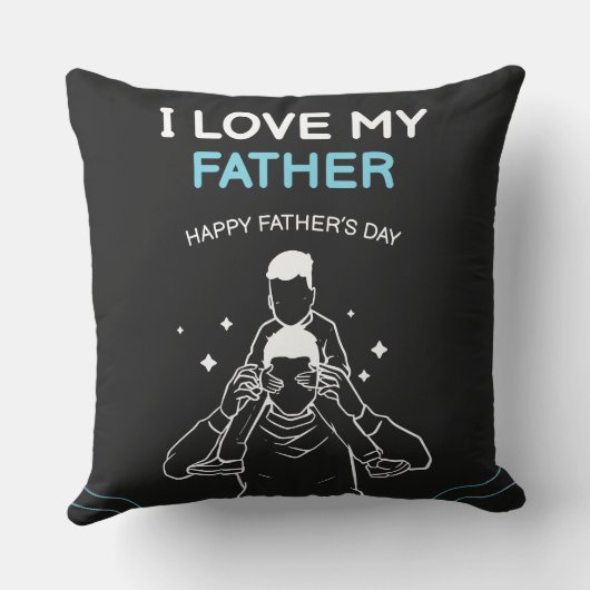 I Love My Father Shoulder Ride Sketch クッション (裏面)