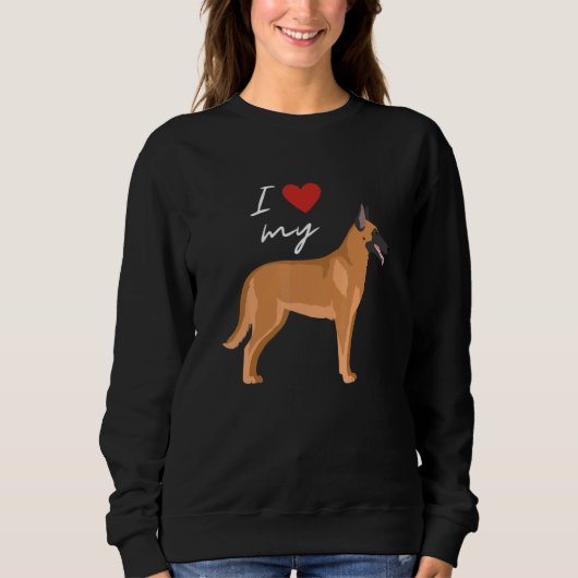 I Love My Fawn Sable Belgian Malinois Dog   スウェットシャツ (正面)
