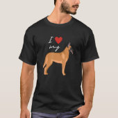 I Love My Fawn Sable Belgian Malinois Dog   Tシャツ (正面)