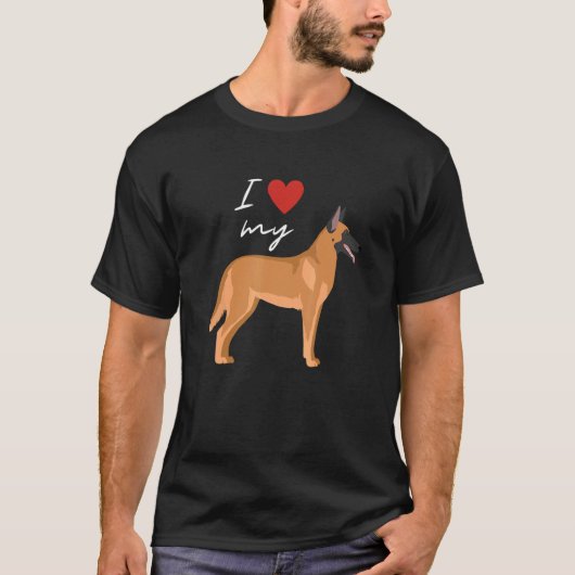 I Love My Fawn Sable Belgian Malinois Dog   Tシャツ (正面)