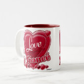 I Love My Fiance Red -ハート ツートーンマグカップ (正面左)