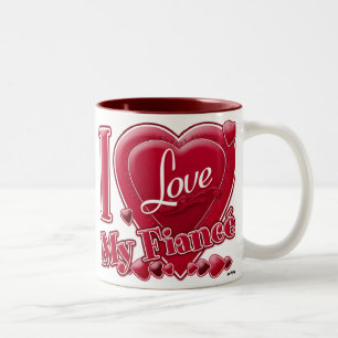 I Love My Fiance Red -ハート ツートーンマグカップ