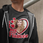 I Love My Fianceeの写真カスタム写真 Tシャツ<br><div class="desc">I Love My Fiancee Shirt -ハート内の写真をアップロード</div>