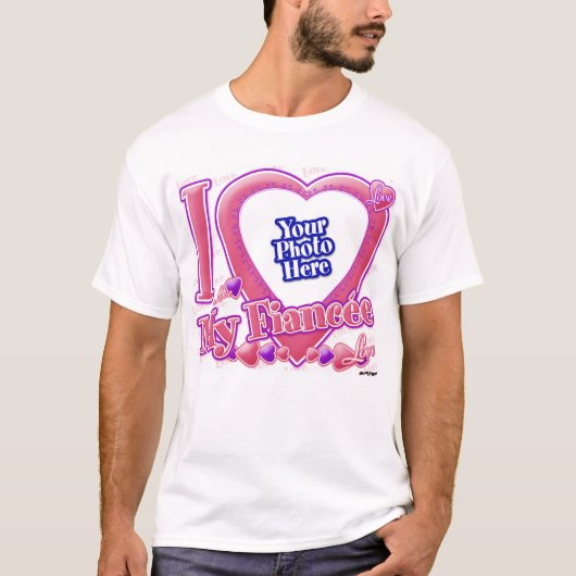 I Love My Fiancee pink/purple – 写真 Tシャツ (正面)