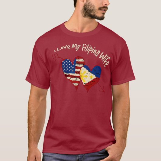 I Love my Filipina Wife Cute Pinay Philippines Tシャツ (正面)