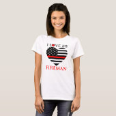 I Love My Fireman - Fire fighter Tシャツ (正面フル)