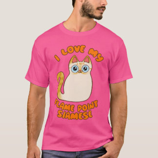 I Love My Flame Point Siamese Cat Cute Cartoon Kit Tシャツ