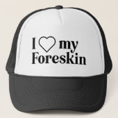 I Love My Foreskin Hat — Black キャップ (正面)