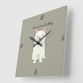 I Love my French Bulldog スクエア壁時計 (傾斜)