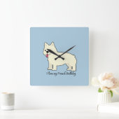 I love my French Bulldog スクエア壁時計 (ホーム)