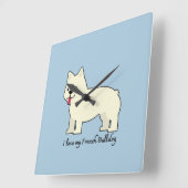 I love my French Bulldog スクエア壁時計 (傾斜)