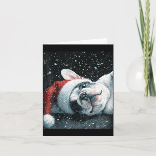 I Love My French Bulldog Christmas Cute  カード (正面)