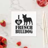I Love My French Bulldog Napkins スタンダードカクテルナプキン (インサイチュ)