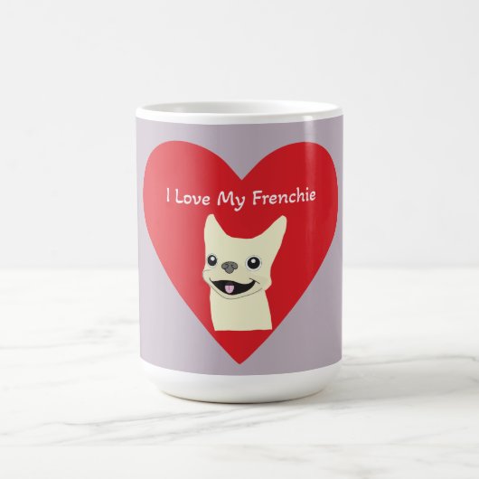 I love my Frenchie, Lavender コーヒーマグカップ (中央)