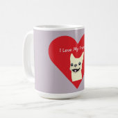 I love my Frenchie, Lavender コーヒーマグカップ (正面左)