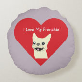 I love my Frenchie, Lavender ラウンドクッション (裏面)