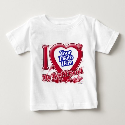 I Love My Friend 最高の赤いハート – 写真 ベビーTシャツ (正面)