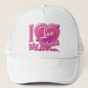 I Love My Friend pink/purple -ハート キャップ