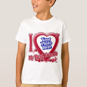 I Love My Friends最高の赤いハート – 写真 Tシャツ