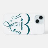 I Love My Friends - くっつき iPhone 15ケース (裏面横)
