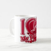 I LOVE MY FRIENDS Red -ハート コーヒーマグカップ (正面左)
