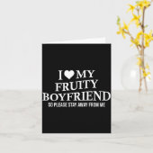 I Love My Fruity Boyfriend Funny Girlfriend Humor  カード (黄色い花)