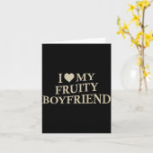 I Love My Fruity Boyfriend Funny Girlfriend Humor  カード (黄色い花)
