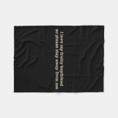 I Love My Fruity Boyfriend Funny Girlfriend Humor  フリースブランケット (正面(横))