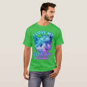 I Love My Furry Boyfriend Anthropomorphism Fursuit Tシャツ (正面フル)
