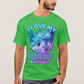 I Love My Furry Boyfriend Anthropomorphism Fursuit Tシャツ (正面)