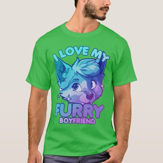 I Love My Furry Boyfriend Anthropomorphism Fursuit Tシャツ (正面)