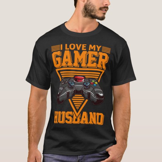 I Love My Gamer Husband Video Gamer Couple Tシャツ (正面)
