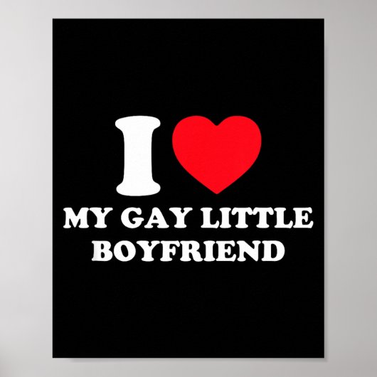 I Love My Gay Little Boyfriend Funny Y2k Valentine ポスター (正面)
