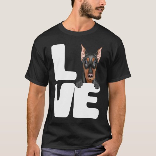 I Love My German Pinscher Dog Tシャツ (正面)