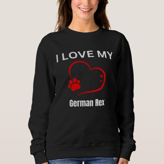 I love my german rex breed cat Cat スウェットシャツ (正面)