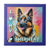 I love my German Shepherd タイル (正面)