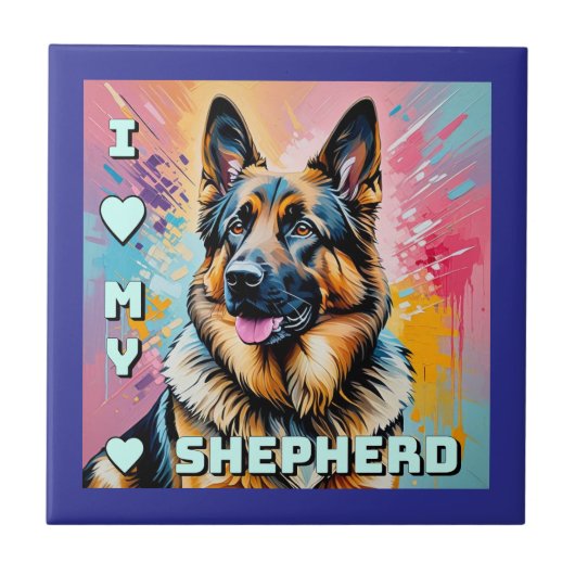 I love my German Shepherd タイル (正面)
