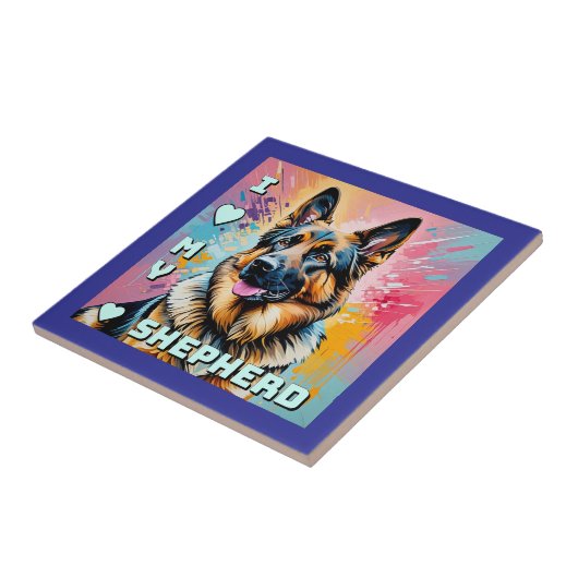 I love my German Shepherd タイル (側面)