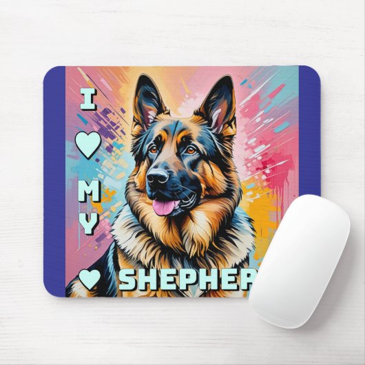 I love my German Shepherd マウスパッド (マウス)