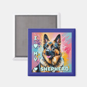 I love my German Shepherd マグネット (正面/裏面)