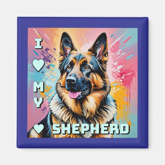 I love my German Shepherd マグネット (正面)