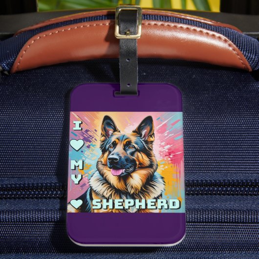 I love my German Shepherd ラゲッジタグ (正面インサイチュ2)