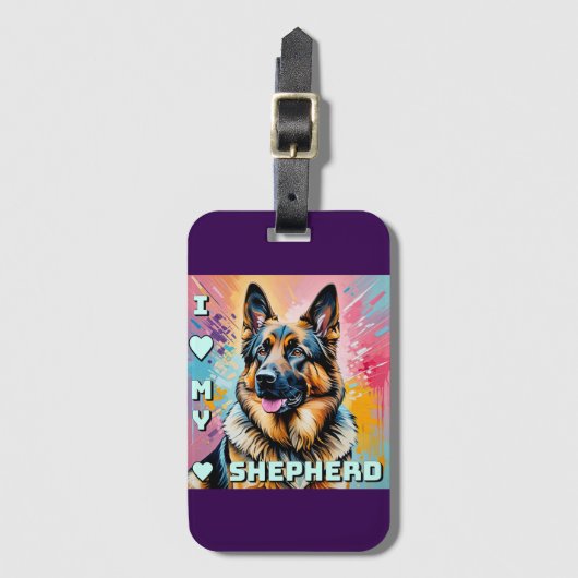 I love my German Shepherd ラゲッジタグ (正面縦)