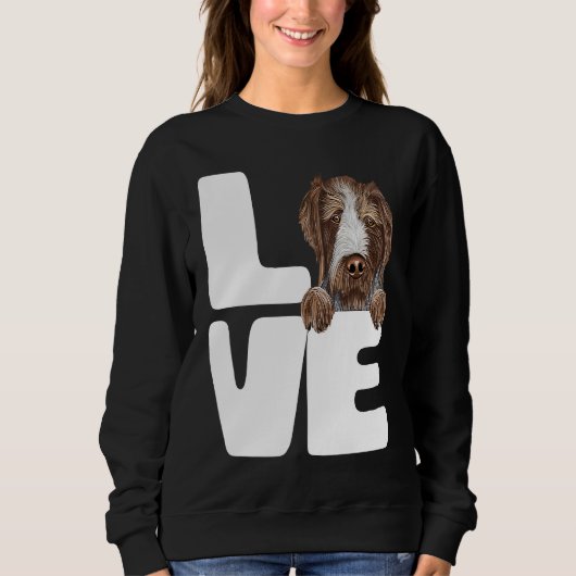 I Love My German Wirehaired Pointer Dog スウェットシャツ (正面)