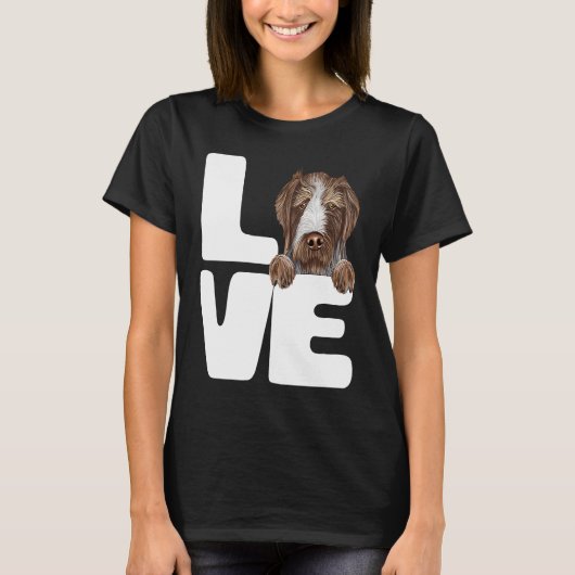 I Love My German Wirehaired Pointer Dog Tシャツ (正面)