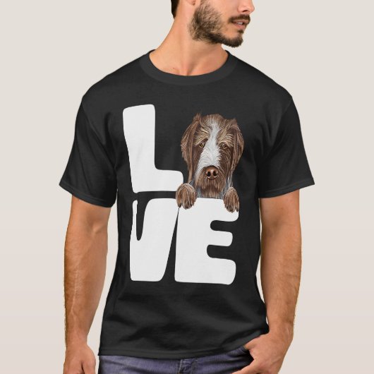 I Love My German Wirehaired Pointer Dog Tシャツ (正面)