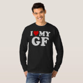 I Love My GF Girlfriend Red Heart Valentines Day G Tシャツ (正面フル)