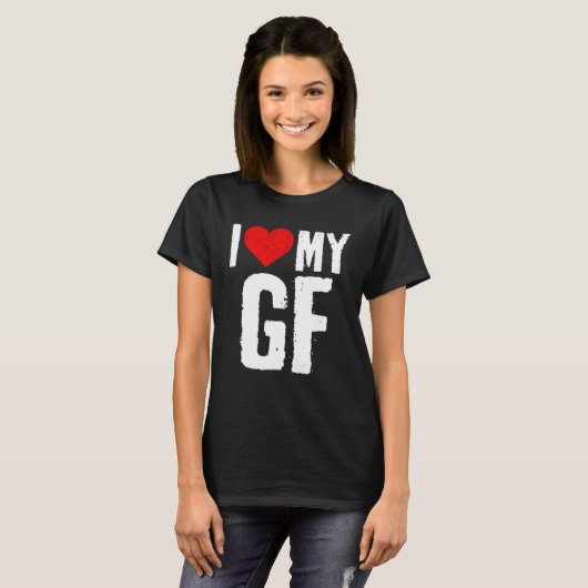 I Love My GF  I Heart My Girlfriend  GF Tシャツ (正面フル)